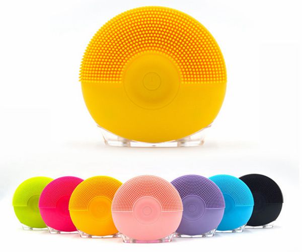 电动硅胶洁面仪，声波脸部按摩仪-硅胶刷