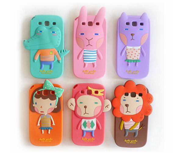 卡通动物硅胶手机壳，全包防摔手机套-硅胶套