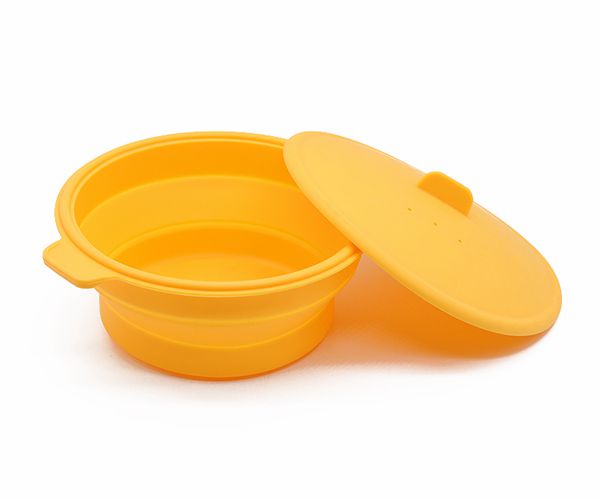 户外野餐硅胶便当碗，野营保鲜硅橡胶折叠碗